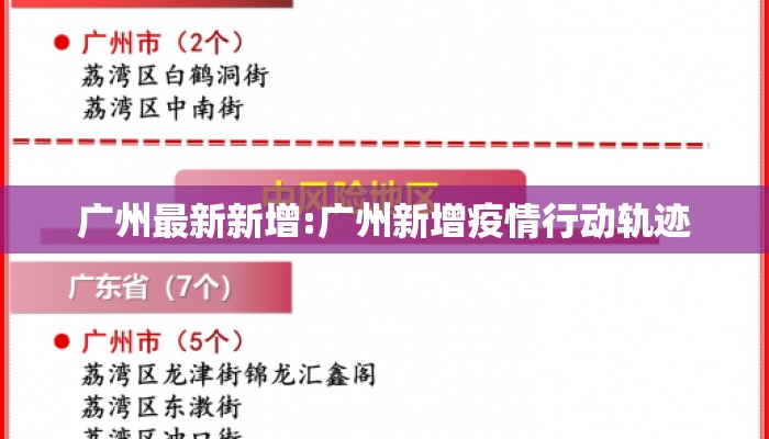 广州最新新增:广州新增疫情行动轨迹