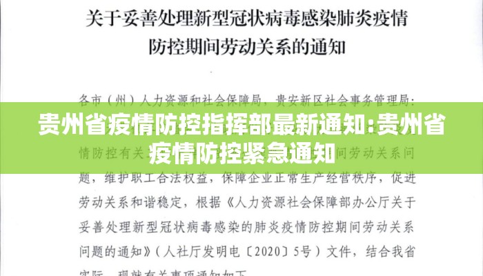 贵州省疫情防控指挥部最新通知:贵州省疫情防控紧急通知