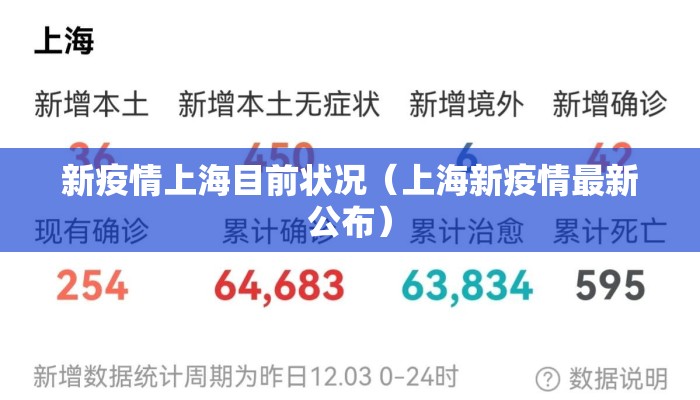 新疫情上海目前状况（上海新疫情最新公布）