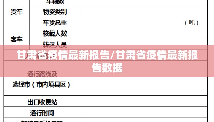 甘肃省疫情最新报告/甘肃省疫情最新报告数据