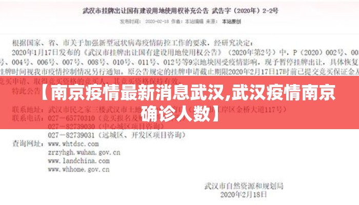 【南京疫情最新消息武汉,武汉疫情南京确诊人数】