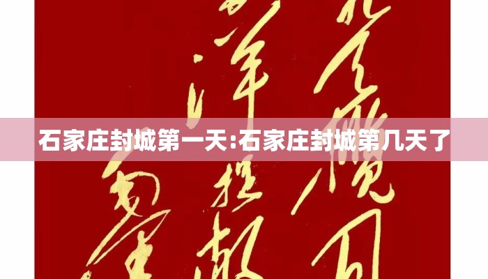 石家庄封城第一天:石家庄封城第几天了 石家庄封城第一天:石家庄封城第几天了