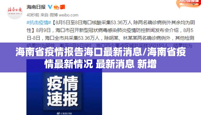 海南省疫情报告海口最新消息/海南省疫情最新情况 最新消息 新增