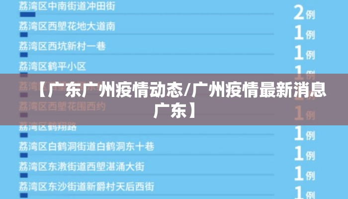 【广东广州疫情动态/广州疫情最新消息广东】