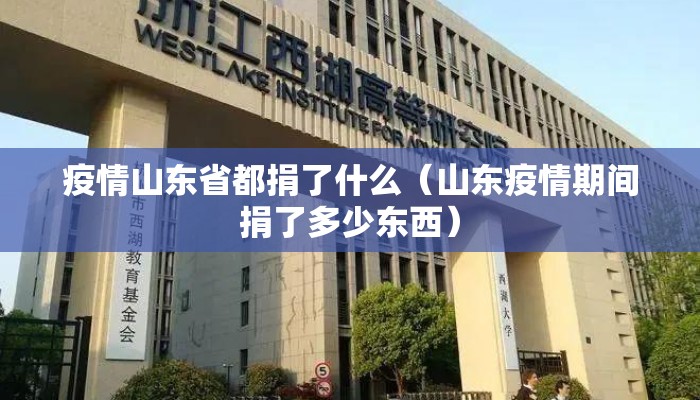 疫情山东省都捐了什么（山东疫情期间捐了多少东西）