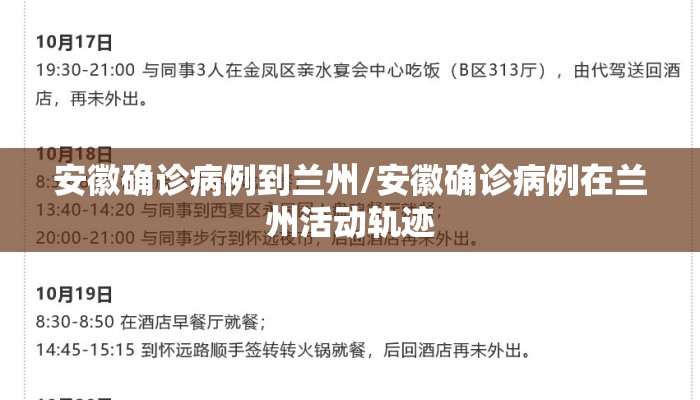 安徽确诊病例到兰州/安徽确诊病例在兰州活动轨迹 安徽确诊病例到兰州/安徽确诊病例在兰州活动轨迹