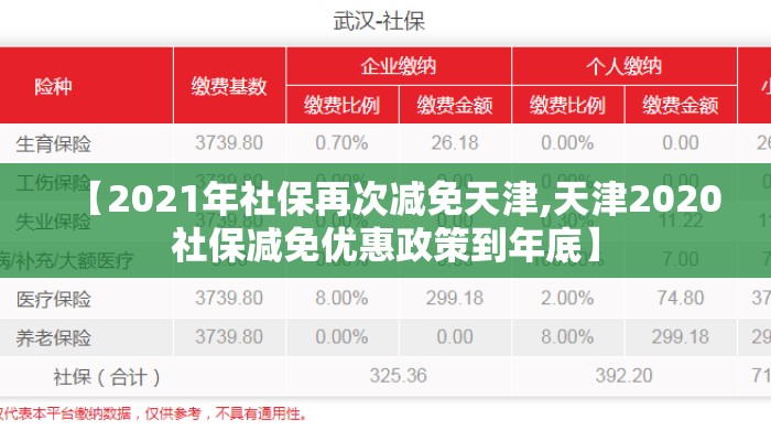 【2021年社保再次减免天津,天津2020社保减免优惠政策到年底】