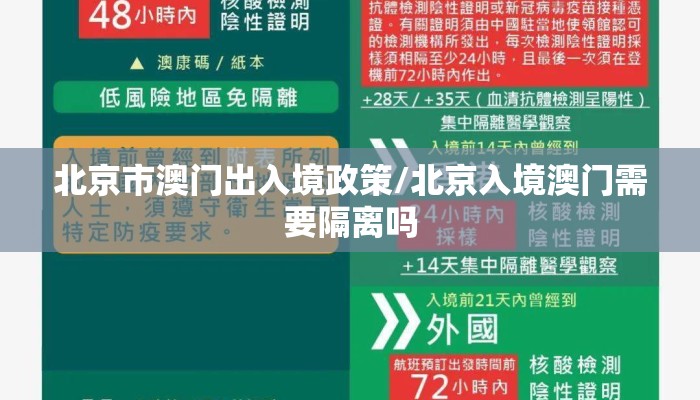 北京市澳门出入境政策/北京入境澳门需要隔离吗 北京市澳门出入境政策/北京入境澳门需要隔离吗