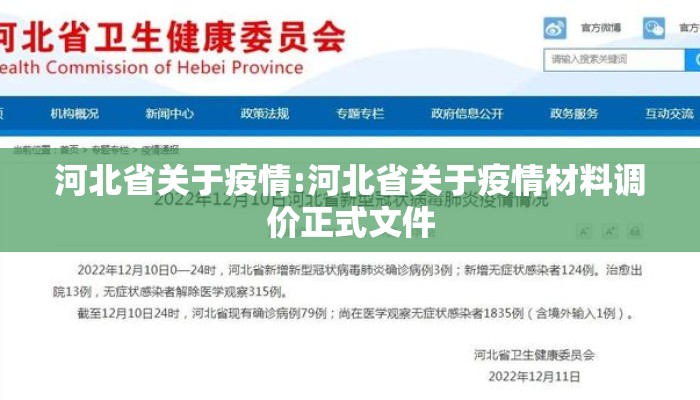 河北省关于疫情:河北省关于疫情材料调价正式文件 河北省关于疫情:河北省关于疫情材料调价正式文件