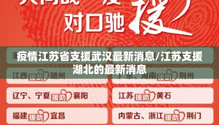 疫情江苏省支援武汉最新消息/江苏支援湖北的最新消息