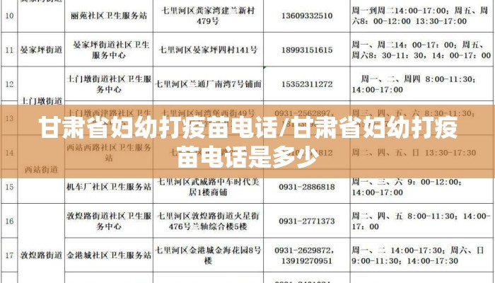 甘肃省妇幼打疫苗电话/甘肃省妇幼打疫苗电话是多少 甘肃省妇幼打疫苗电话/甘肃省妇幼打疫苗电话是多少