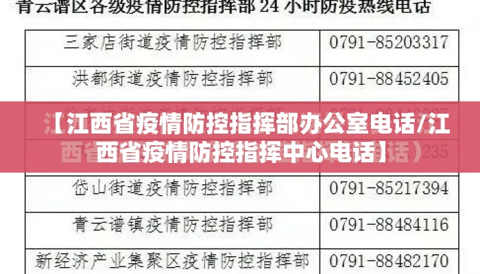 【江西省疫情防控指挥部办公室电话/江西省疫情防控指挥中心电话】 【江西省疫情防控指挥部办公室电话/江西省疫情防控指挥中心电话】